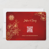 Invitation Floral Line Art RSVP Mariage chinois (Dos)