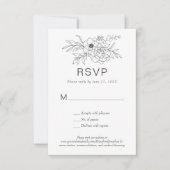 Invitation Floral Line Art Simple sur mesure Classic RSVP (Devant)