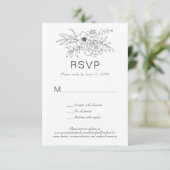 Invitation Floral Line Art Simple sur mesure Classic RSVP (Debout devant)