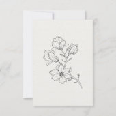 Invitation Floral Line Art Simple sur mesure classique ivoire (Dos)