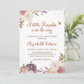Invitation Floral Little Citrouille Automne Baby shower Invit (Debout devant)