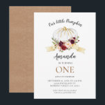 Invitation Floral Little Citrouille fête son anniversaire<br><div class="desc">Floral Little Citrouille est Turning One Birthday Invitation Peut être utilisé pour l'anniversaire de toute invitation d'âge.</div>