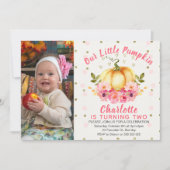 Invitation Floral Little Citrouille Photo Anniversaire Invita (Devant)
