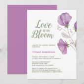 Invitation Floral Love in Bloom Fête des mariées (Devant / Derrière)