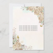 Invitation Floral Lumière or princesse Anniversaire Quinceane (Dos)