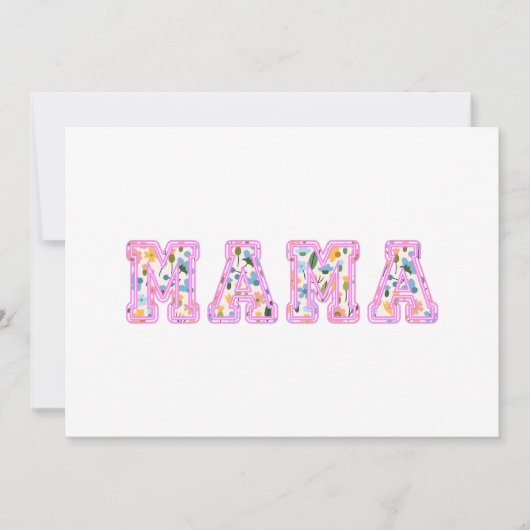 Invitation Floral Mama Retro Maman Boho Mère (Devant)