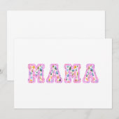Invitation Floral Mama Retro Maman Boho Mère (Devant / Derrière)