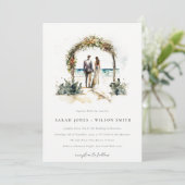 Invitation Floral Mariage Arch Coastal Beach Mariage marin (Debout devant)