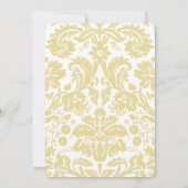 Invitation Floral Mariage damassé Gold Cream (Dos)