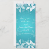 Invitation Floral Mariage Exotique Flores Bleu (Devant)