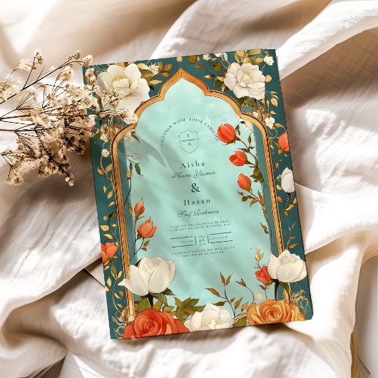 Invitation Floral Mariage islamique