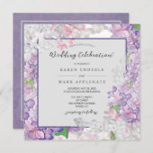 Invitation Floral Mariage Lilacs en fleurs (Devant / Derrière)