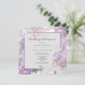 Invitation Floral Mariage Lilacs en fleurs (Debout devant)