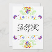 Invitation Floral Mariage mexicain | Mariages en gras (Dos)