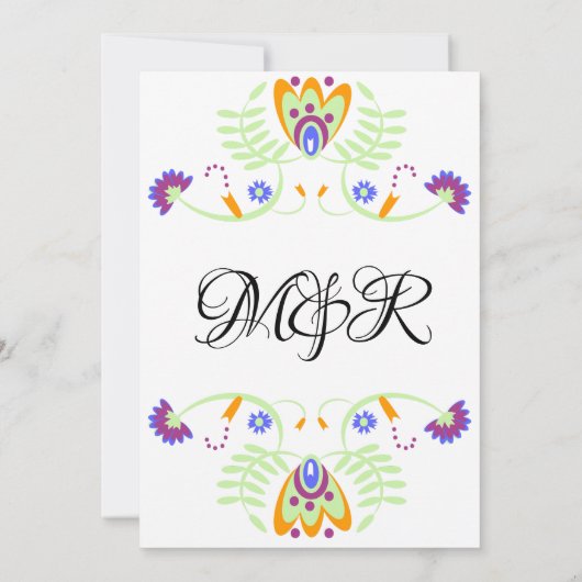 Invitation Floral Mariage mexicain | Mariages en gras (Dos)