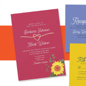 Invitation Floral Mariage rose rétro