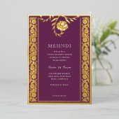 Invitation Floral Marigold Gold Mehndi (Debout devant)