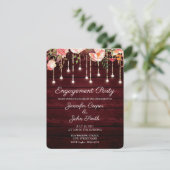 Invitation Floral Maroon Wood Rustic (Debout devant)