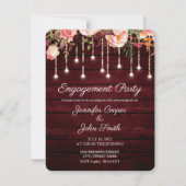 Invitation Floral Maroon Wood Rustic (Devant)