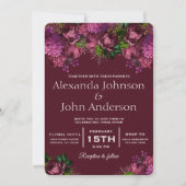 Invitation Floral Marsala Bourgogne (Devant)