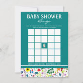 Invitation Floral Mason Jar Baby shower Bingo (Devant)
