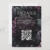 Invitation Floral mauve avec code QR (Dos)