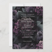 Invitation Floral mauve avec code QR (Devant)