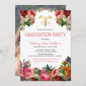 Invitation Floral Médicale Nursing School (Devant / Derrière)
