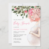 Invitation Floral mère mère mère mère mère mère Baby shower (Devant)