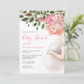 Invitation Floral mère mère mère mère mère mère Baby shower (Debout devant)
