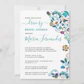 Invitation Floral Mexicain Conduite Par Fête des mariées (Devant)