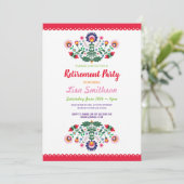 Invitation Floral mexicain de fiesta de partie de retraite (Debout devant)