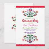 Invitation Floral mexicain de fiesta de partie de retraite (Devant / Derrière)