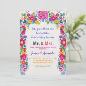 Invitation Floral mexicain espagnol M. et Mme Cactus Floral (Debout devant)