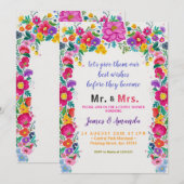 Invitation Floral mexicain espagnol M. et Mme Cactus Floral (Devant / Derrière)