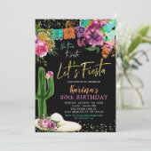 Invitation Floral mexicain Fêtons fête d'anniversaire (Debout devant)