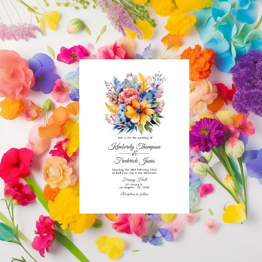 Invitation Floral mexicain Fiesta Floral Mariage