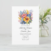 Invitation Floral mexicain Fiesta Floral Mariage (Debout devant)