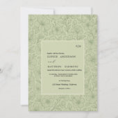 Invitation Floral minimaliste vert sauge (Devant)