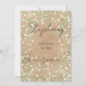 Invitation Floral Moderne Boho Chic Serez-Vous Ma Servante D' (Devant)