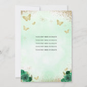 Invitation Floral moderne Emerald Vert Or Tiara Quinceañera (Dos)