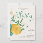 Invitation Floral moderne Surprise 30ème anniversaire (Devant)