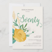 Invitation Floral moderne Surprise 70e fête d'anniversaire (Devant)