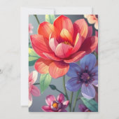 Invitation Floral Moody avec Mariage Arrière - plan Dark Grad (Dos)