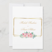 Invitation Floral Mosque Gold Frame mariage musulman islamiqu (Dos)