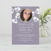 Invitation Floral Motif Célébration de la vie Photo (Debout devant)