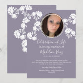 Invitation Floral Motif Célébration de la vie Photo (Devant / Derrière)