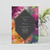 Invitation Floral Multicolor Mariage botanique (Debout devant)