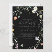 Invitation Floral Multicolor sauvage Noir Le Mariage De (Devant)