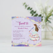 Invitation Floral Muse Sweet 16 Anniversaire (Debout devant)